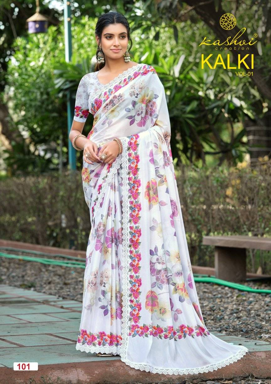 KALKI VOL. 01 By KASHVI CREATION 101 To 108 Series Indian Traditional Wear SILK sarees At Wholesale Price
